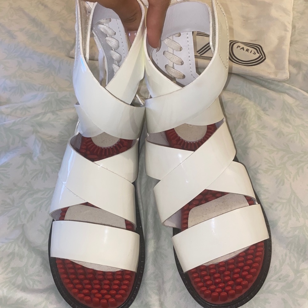 KENZO LACE-UP GLADIATOR SANDALS, SZ 38